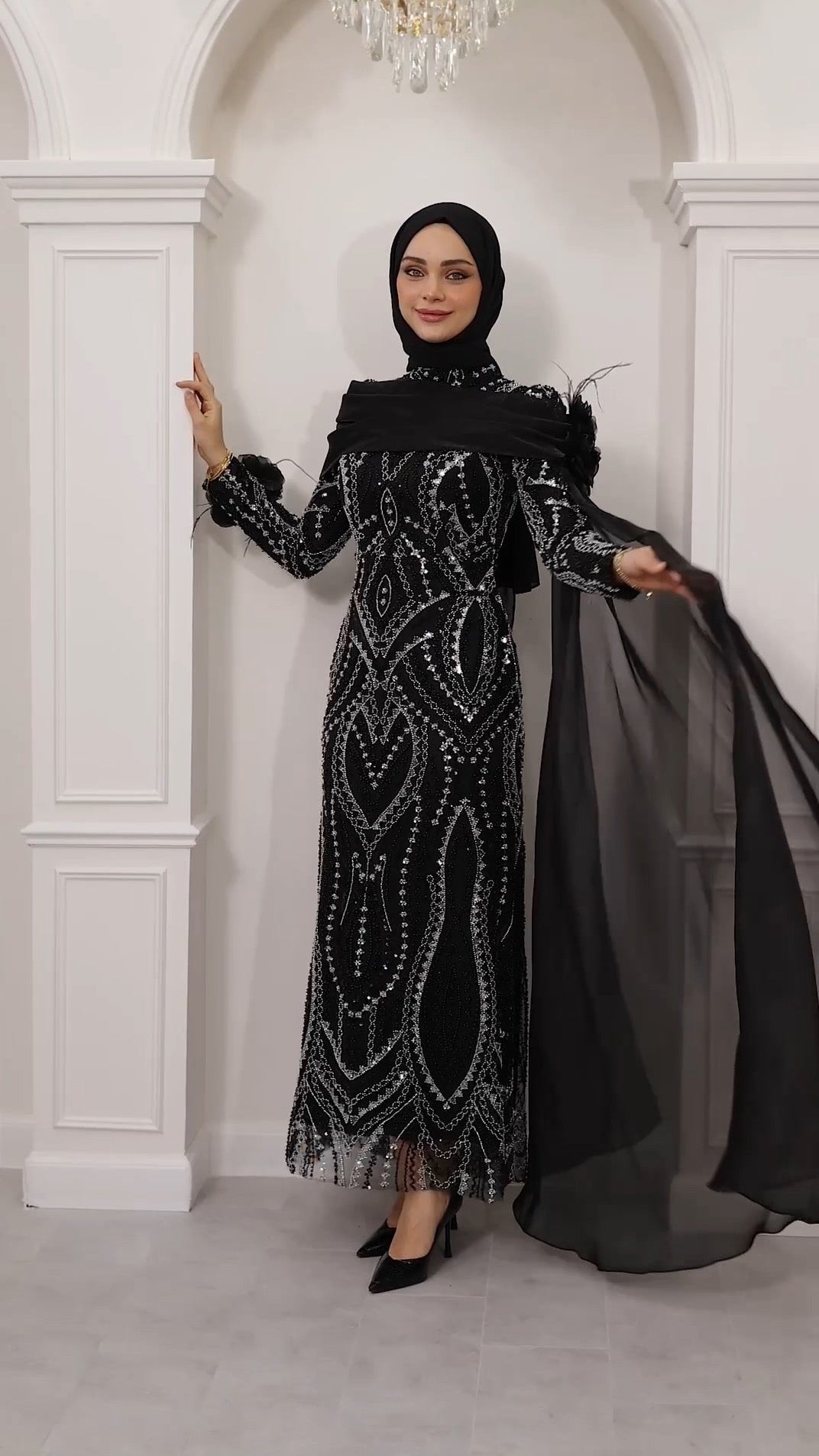 Embellished evening gown