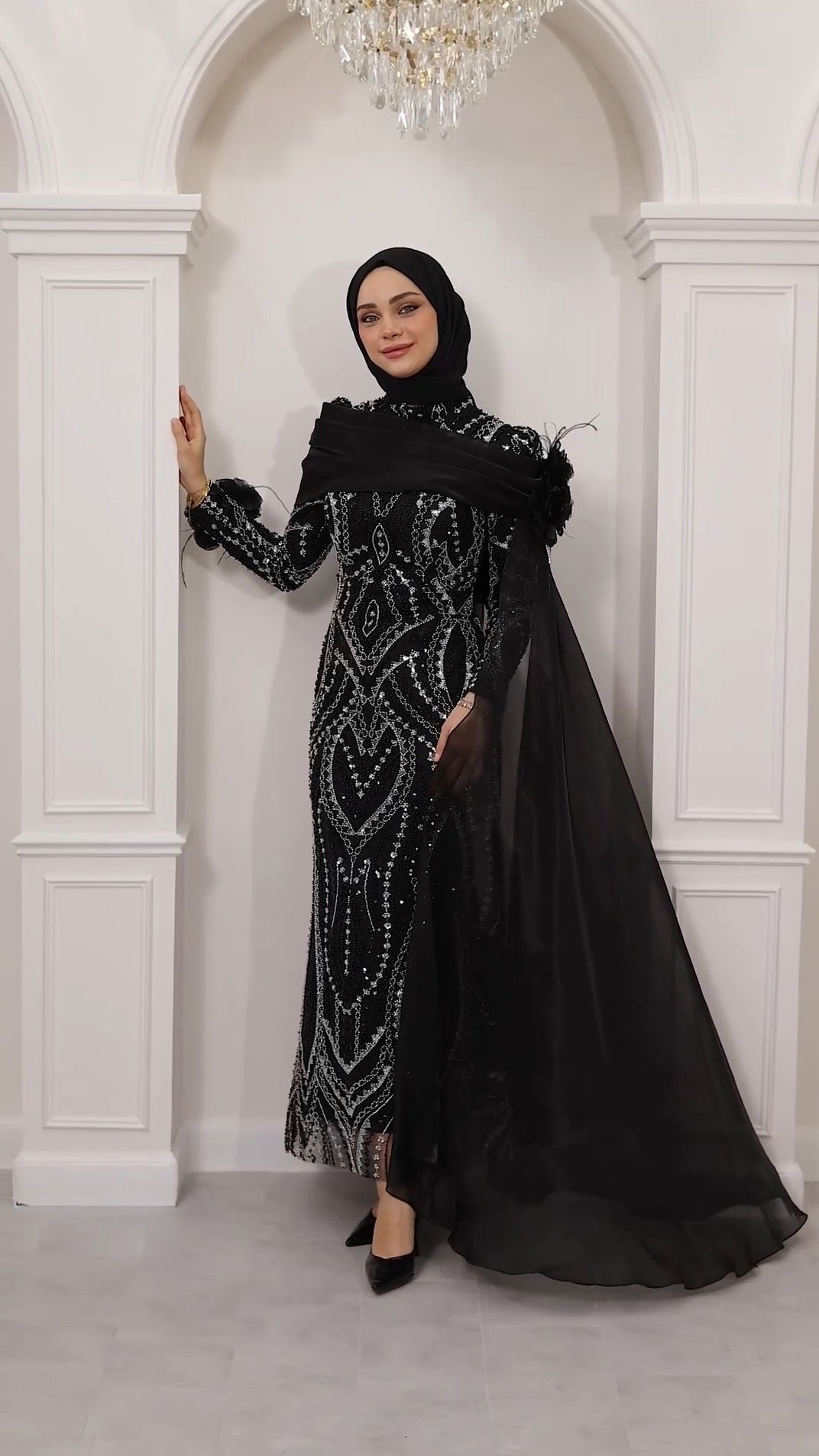 Embellished evening gown