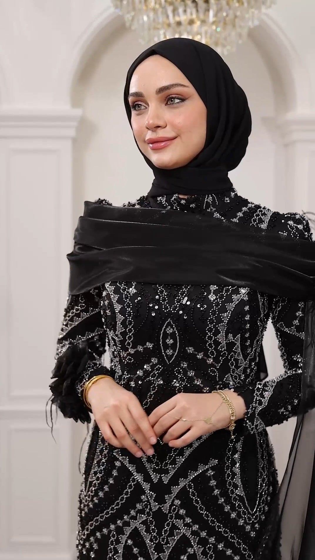 Embellished evening gown