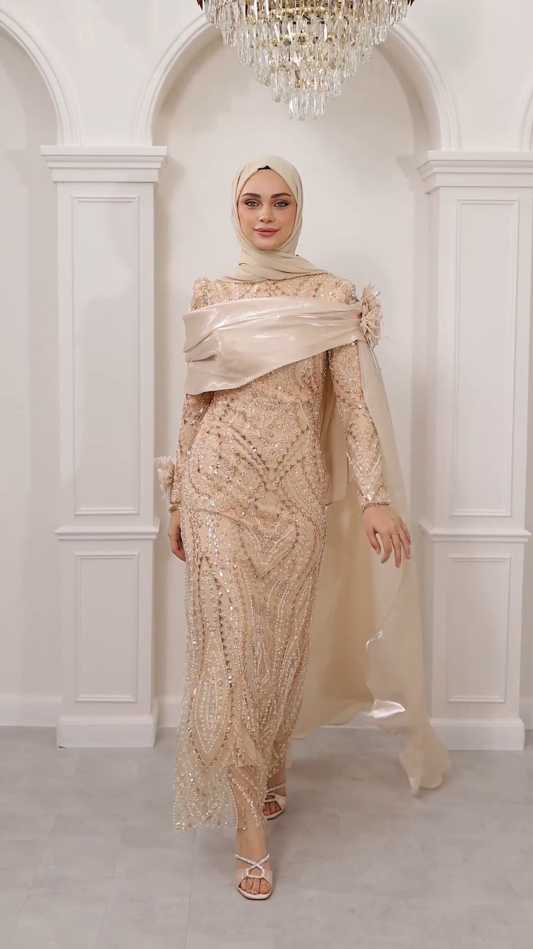 Embellished evening gown