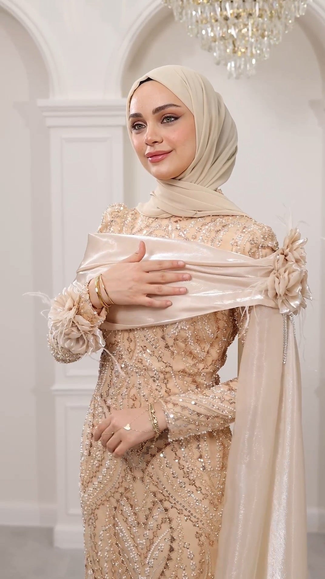 Embellished evening gown