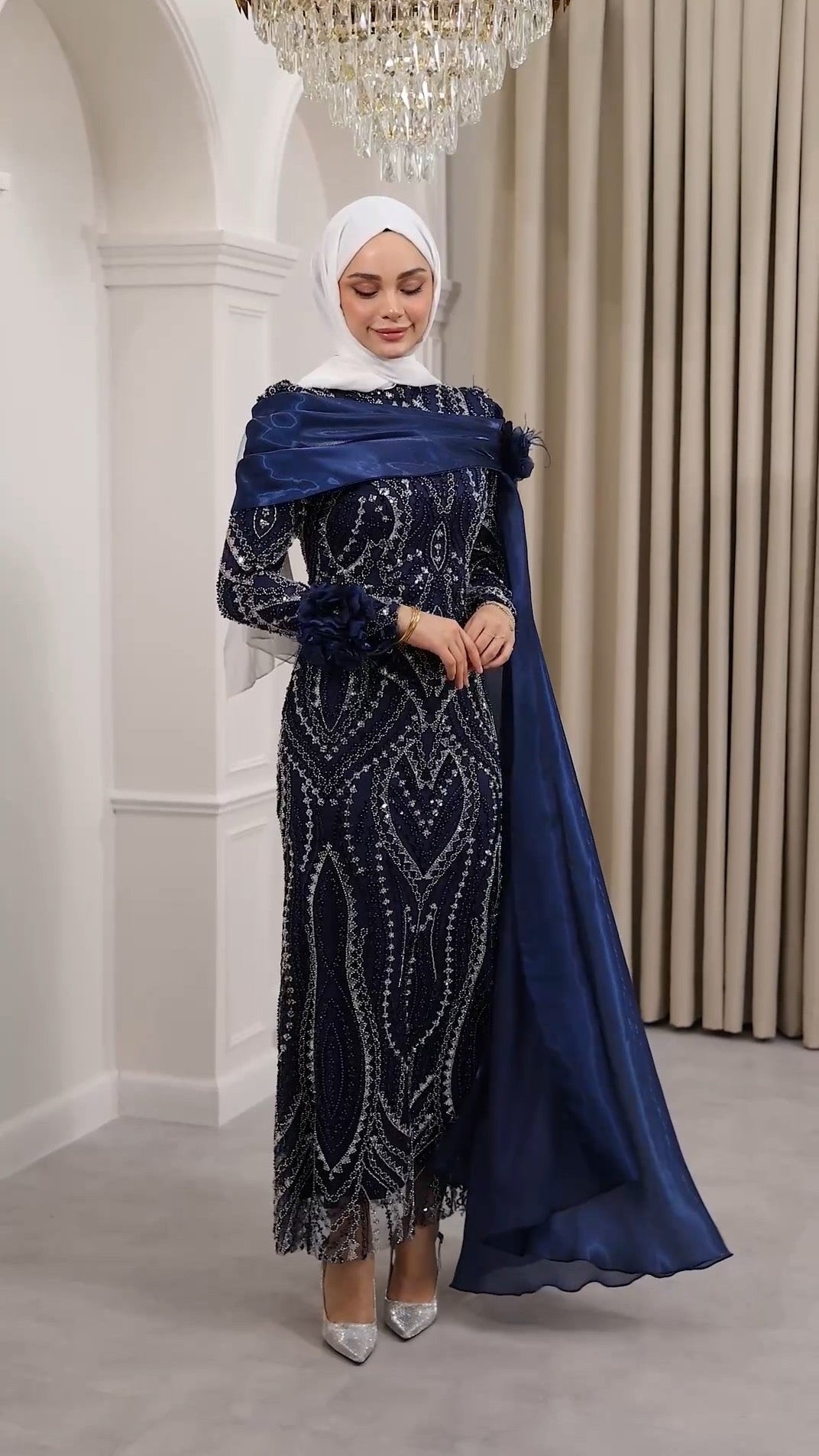 Embellished evening gown