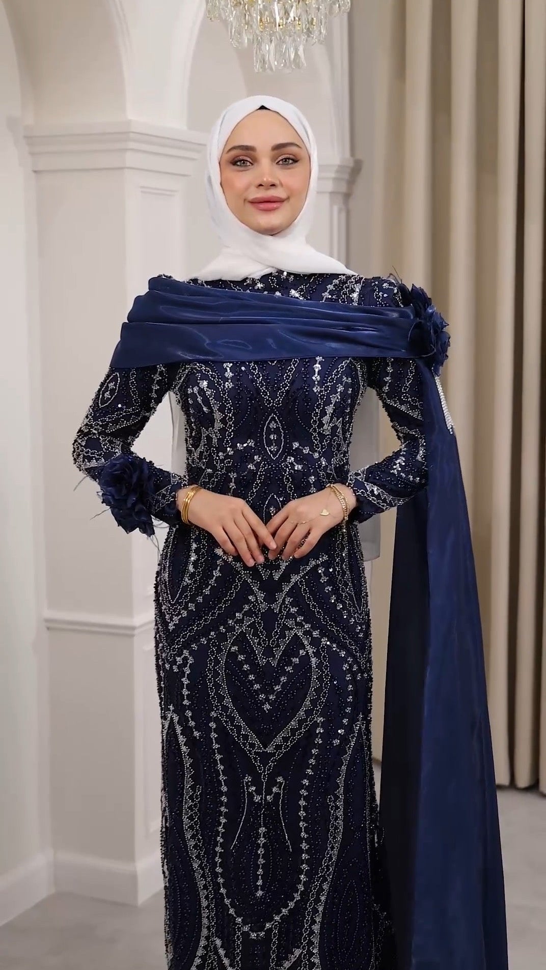 Embellished evening gown