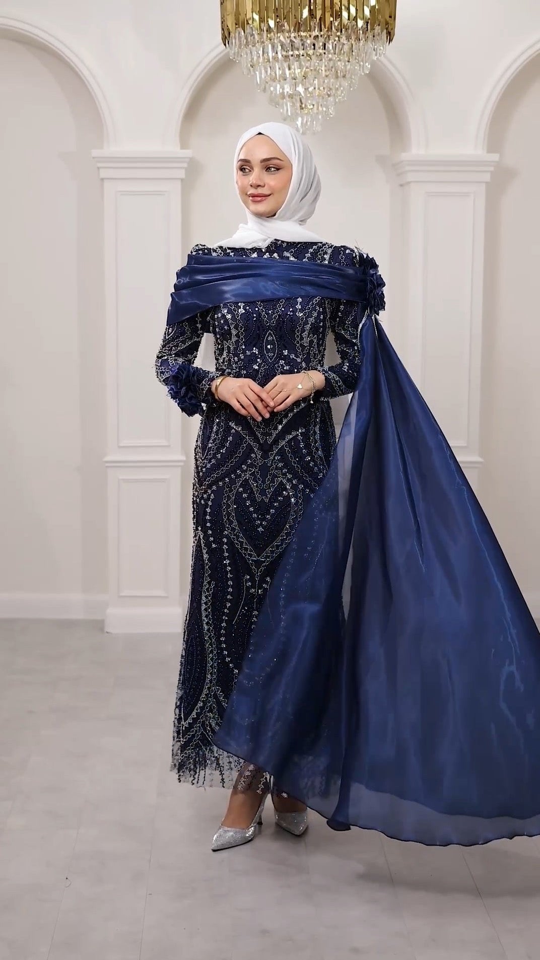 Embellished evening gown