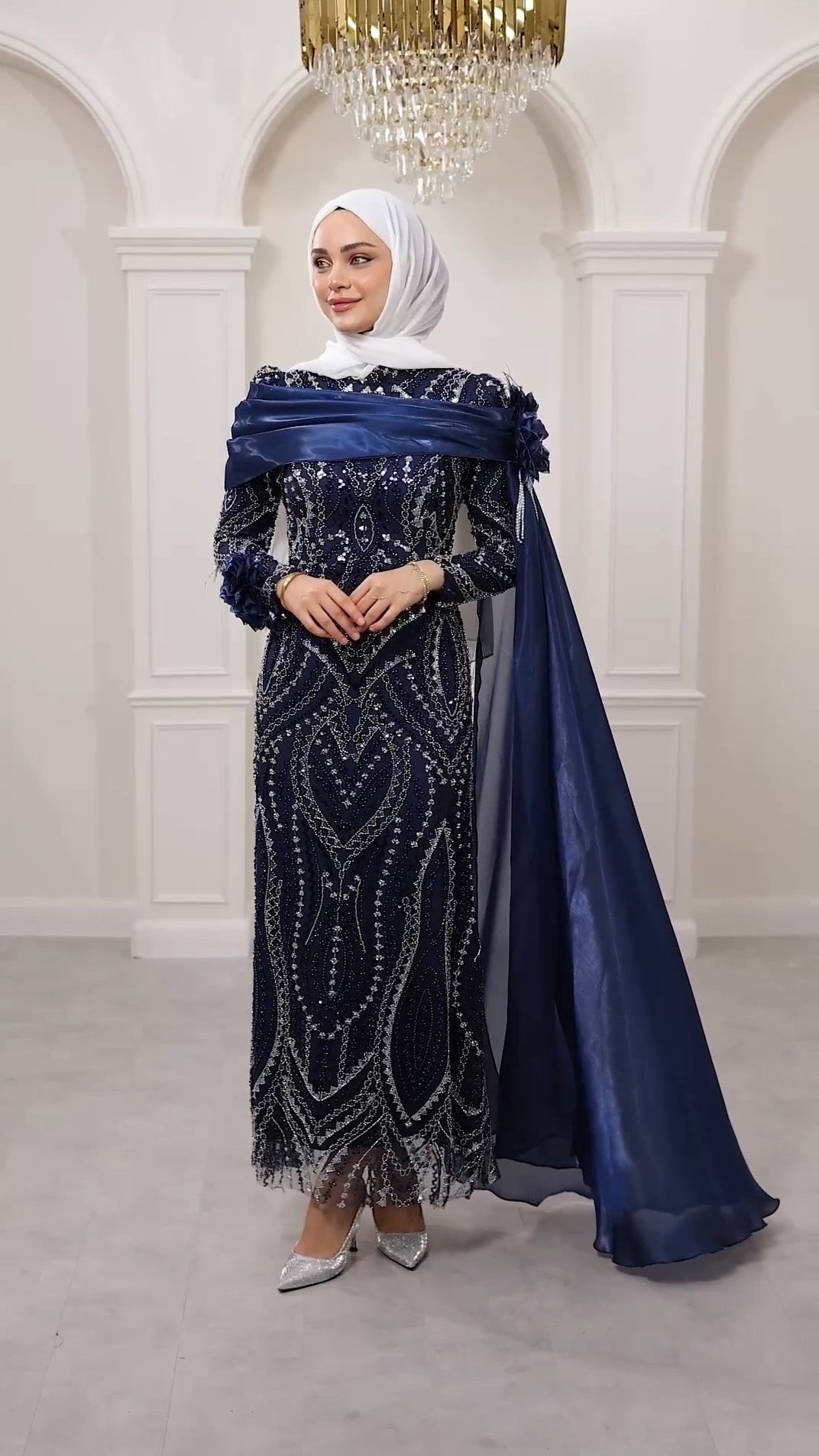 Embellished evening gown