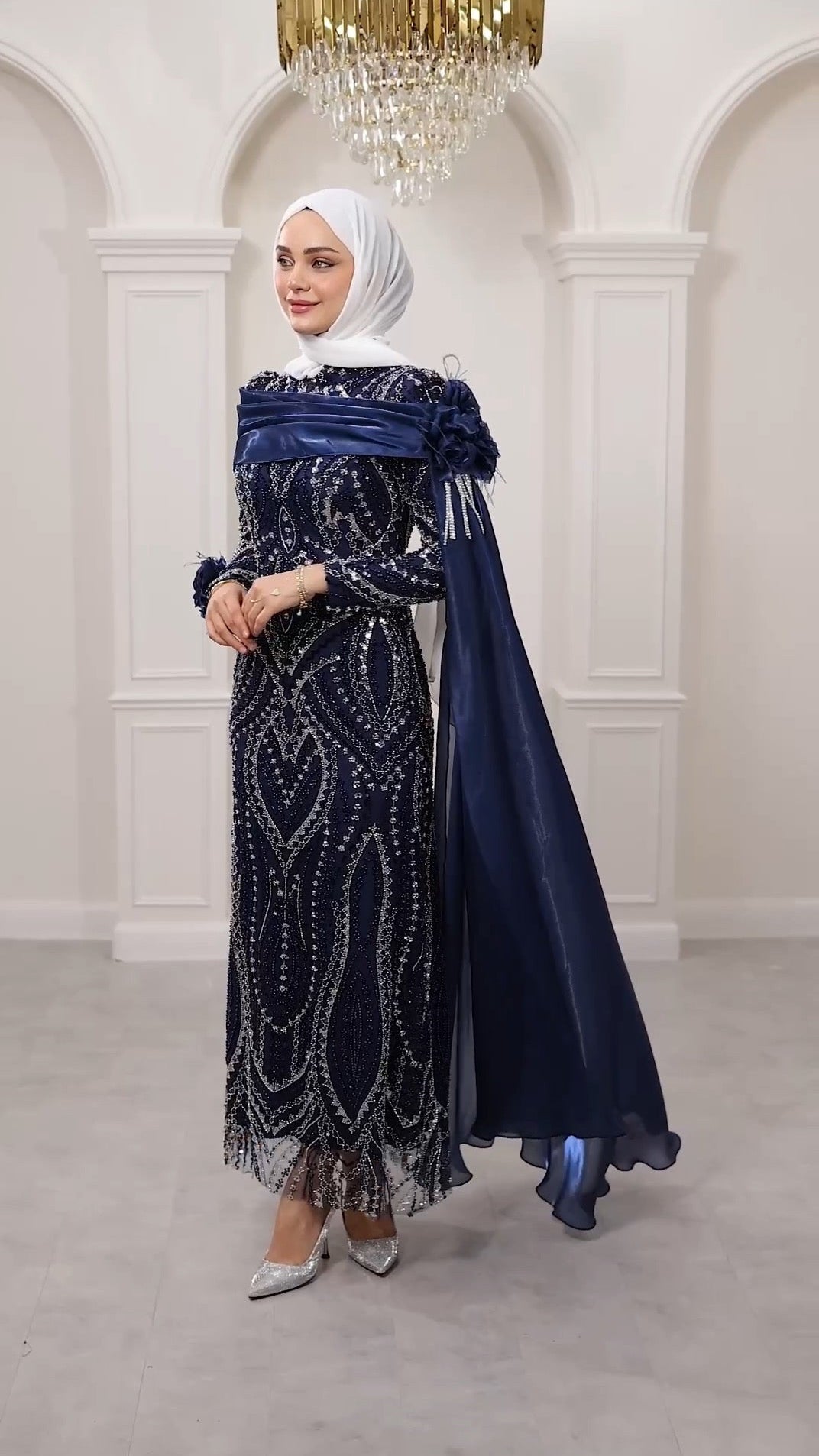 Embellished evening gown