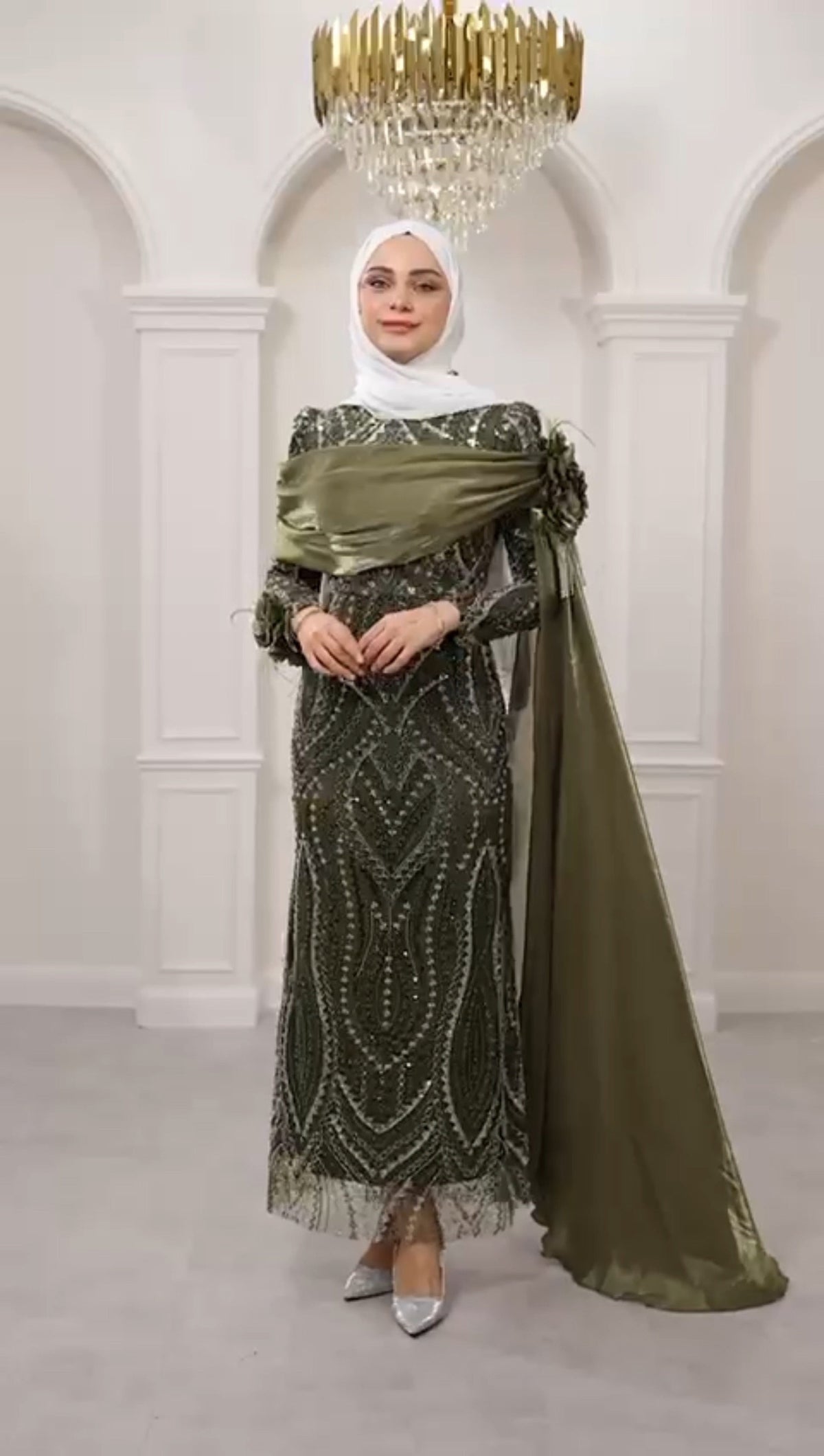 Embellished evening gown