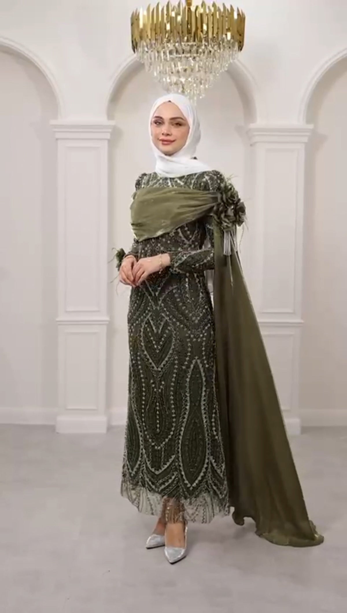 Embellished evening gown