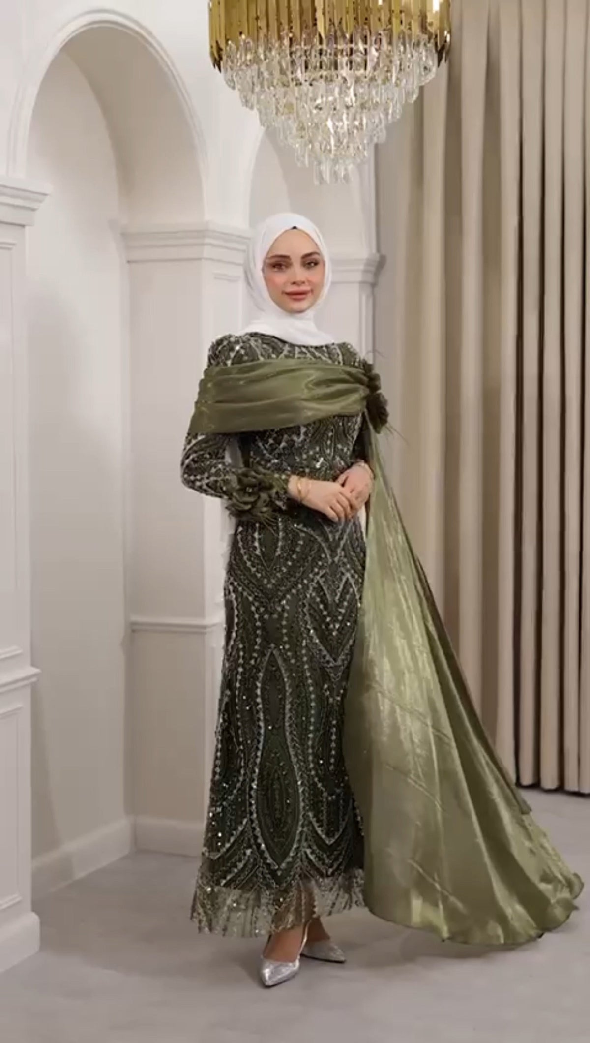 Embellished evening gown