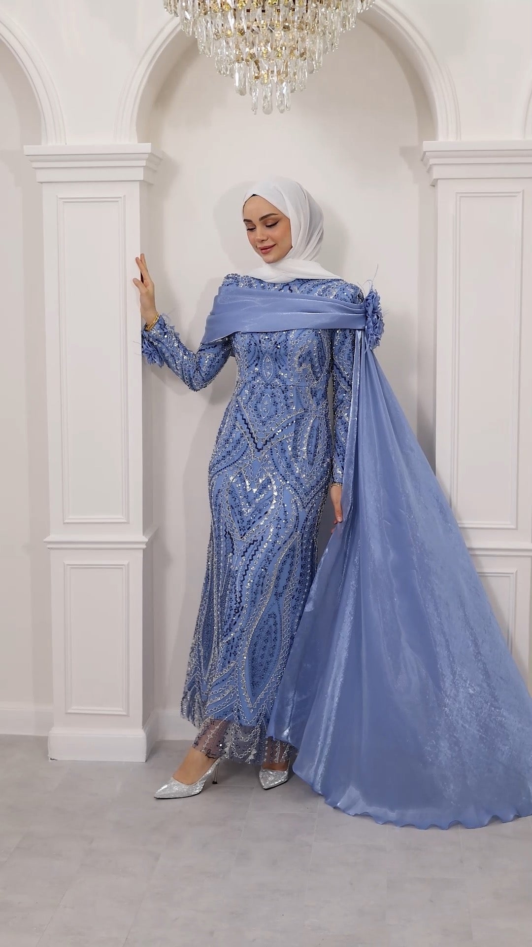Embellished evening gown