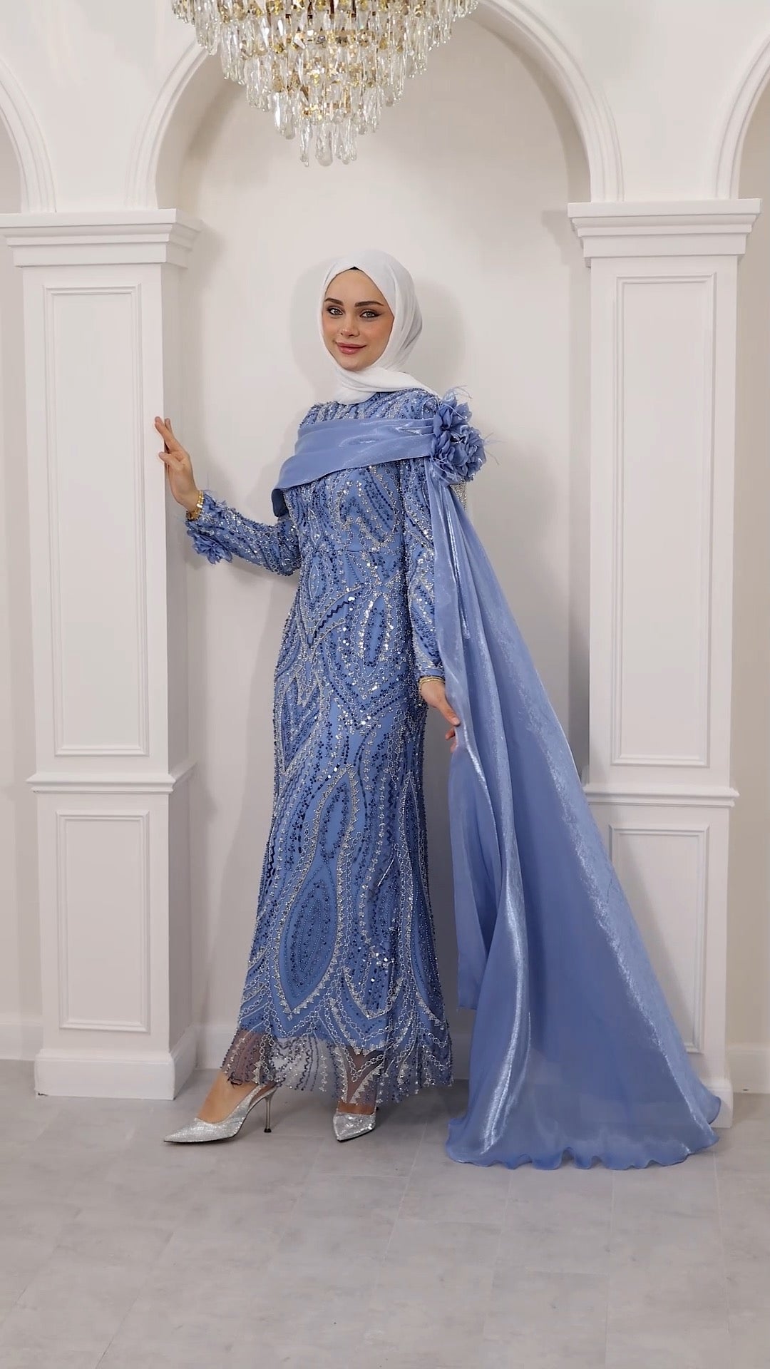 Embellished evening gown
